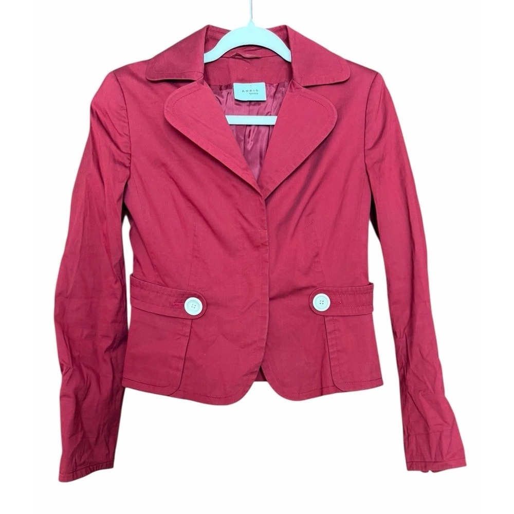 Akris Punto Lightweight Blazer Jacket Red Women's Size US 6
